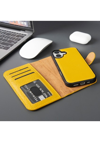 iPhone 17 Hakiki Deri Mıknatıslı Cüzdan Kılıf – Magsafe Uyumlu, Rfıd Korumalı, El Yapımı