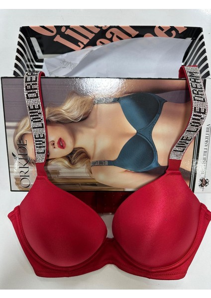 8825 Double Push Up Lıve Love Dream Taşlı Sütyen