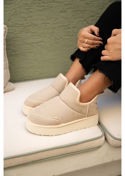 Mayra Bej Süet Tüylü Bot fiyatları