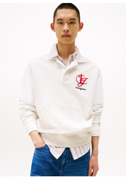 Polo Yaka Ekru Erkek Sweatshırt DM0DM21800AE3 Tjm Rlx Colorblock Mo fiyatları