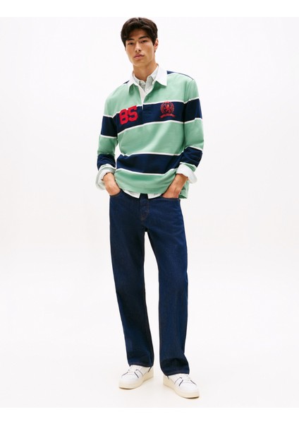 Çizgili Yeşil Erkek Polo T-Shirt DM0DM22074MAS Tjm Rlx Strıpe Rugby