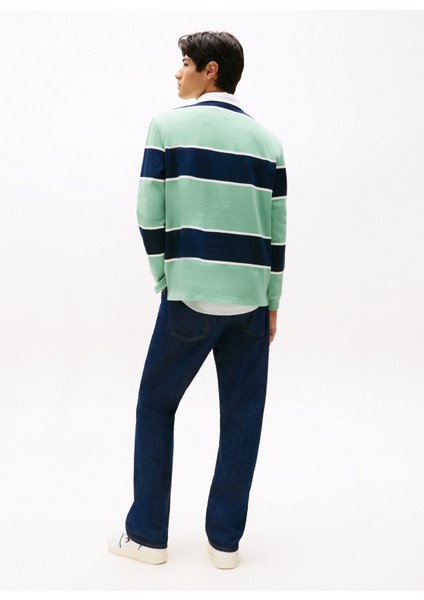 Çizgili Yeşil Erkek Polo T-Shirt DM0DM22074MAS Tjm Rlx Strıpe Rugby fırsatları