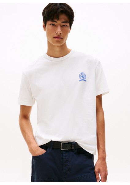 Bisiklet Yaka Düz Beyaz Erkek T-Shirt DM0DM21986YBL Tjm Rlx Crest Play Te fiyatları