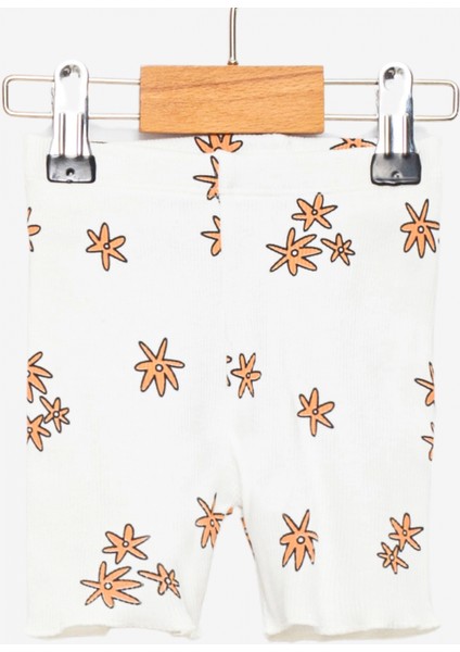 Kız Bebek Turuncu Takım %100 Pamuk Baskılı Tişört Beyaz Şortlu Tropikal Desenli Alt Üst Takım fiyatları