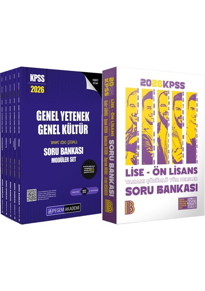 2026 Kpss Lise Ön Lisans Tüm Dersler Soru - 2026 Kpss Lisans Soru Bankası Seti - (5 Kitap)