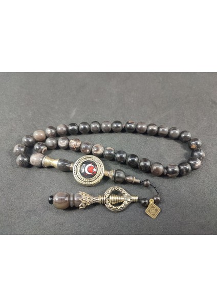 Hakan Kaya Usta Eseri Ağır Gümüş Nakkaşlı Naturel Bufalo Boynuzu 8682