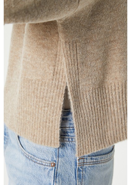 Kadın Keep Yan Yırtmaçlı Yumuşak Dokulu Vizon Basic Triko Hırka 70145 indirimleri