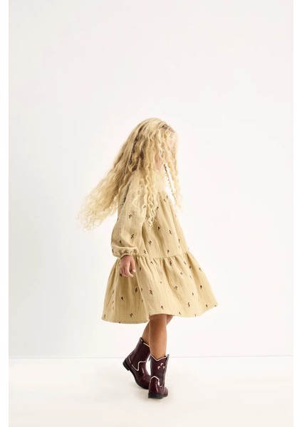 Ellis Çiçek Nakışlı Elbise modelleri