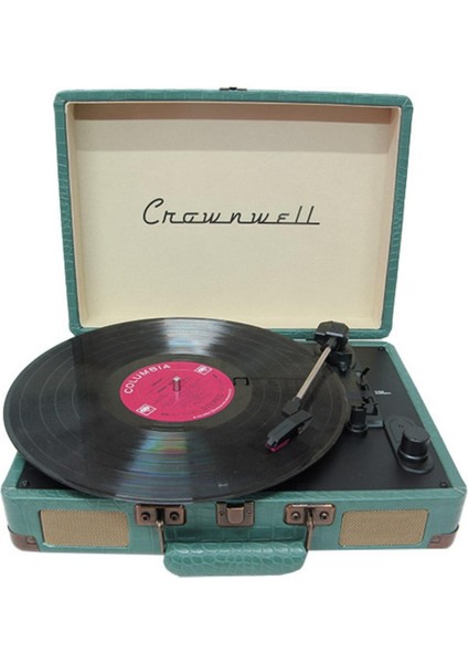 Pikap Suitcase Cr Series Yeşil Elektronik Bluetooth Hoparlör Plakçalar CW002-DG fiyatları