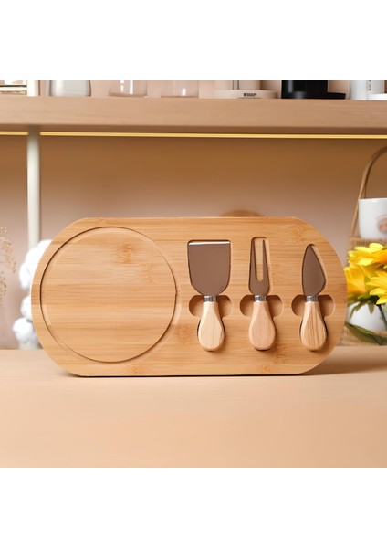 Ahşap Peynir Kesme ve Sunum Seti