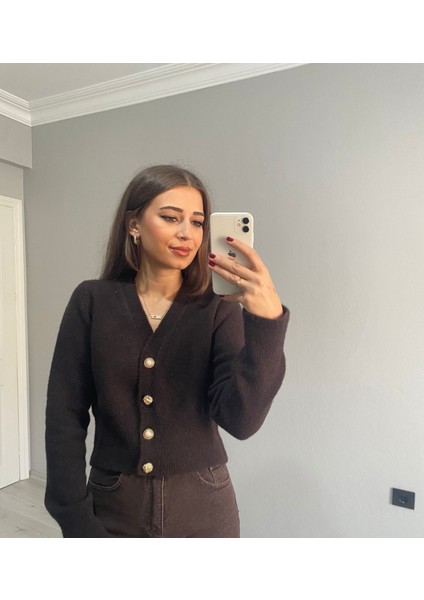 Gold Düğmeli Yumoş Hırka modelleri