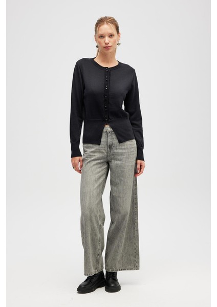 Ripley Çelik Örgü, Düğmeli Kadın Triko Hırka - Siyah fiyatları