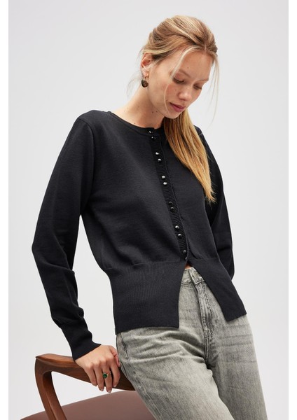 Ripley Çelik Örgü, Düğmeli Kadın Triko Hırka - Siyah modelleri