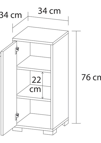 Çok Amaçlı Mini Dolap 34 Montajsız Çok Renkli