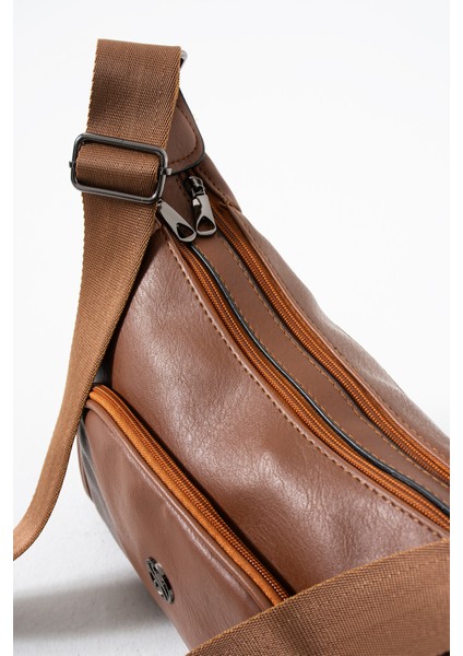 Kadın Ayarlanabilir Çapraz Askılı Çok Gözlü Suni Deri Omuz Çantası