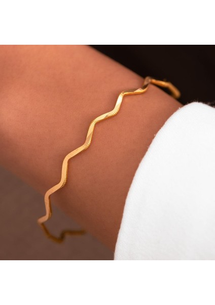 10 Gram 22 Ayar Altın Zigzag Ajda Bilezik fırsatları