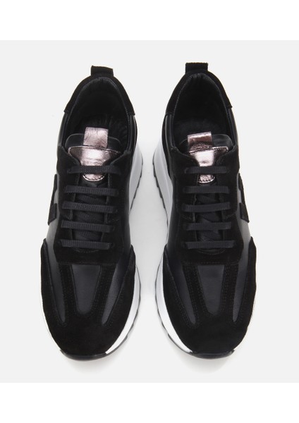 01AYH314510A100 KADIN Süet Deri Siyah Comfort Spor Ayakkabı