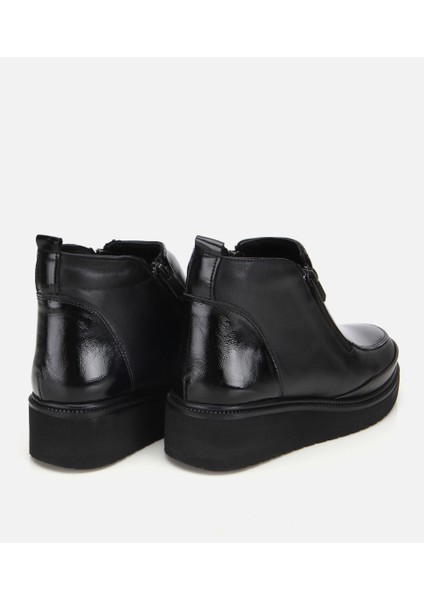 01BOH314530A100 KADIN Deri Siyah Fermuar Detaylı Dolgu Topuklu Bot fırsatları