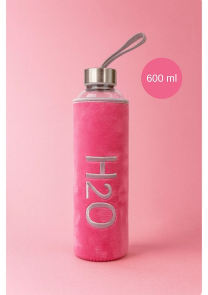 Peluş Kılıflı Cam Matara 600 ml Pembe modelleri