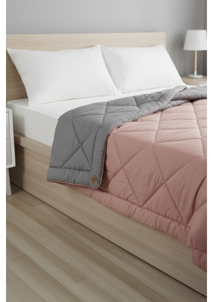 Polycotton Fırçalı Çk 195X215 Gri-Gül Kurusu