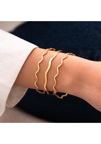 24 Gr(Gram) 3'Lü Kombin 2 Ajda Zigzag 1 Düz Zigzag 22 Ayar Altın İşçiliksiz Yatırımlık Bilezik modelleri