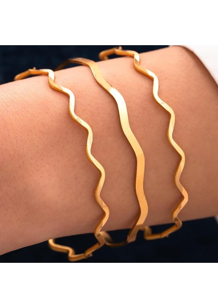 24 Gr(Gram) 3'Lü Kombin 2 Ajda Zigzag 1 Düz Zigzag 22 Ayar Altın İşçiliksiz Yatırımlık Bilezik fırsatları