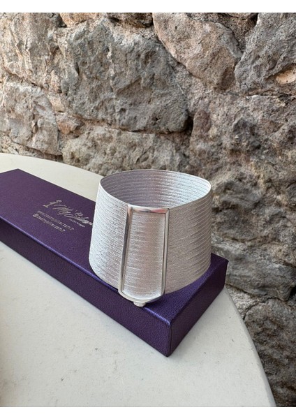 Kadın Gümüş 21 Sıra Klasik Toka Hasır Bileklik