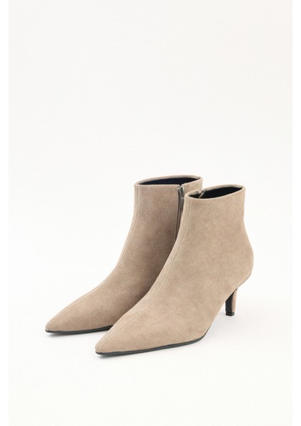 Bot 2517 - Sivri Burun Bilek Boy Vizon Süet Kadın Bot modelleri