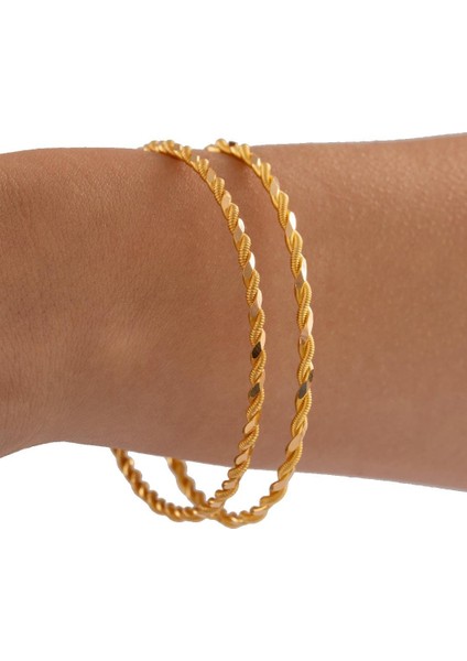 2 Ad x 15 Gram (Gr) 2 Li Burma Bilezik 22 Ayar Yatırımlık Işçiliksiz