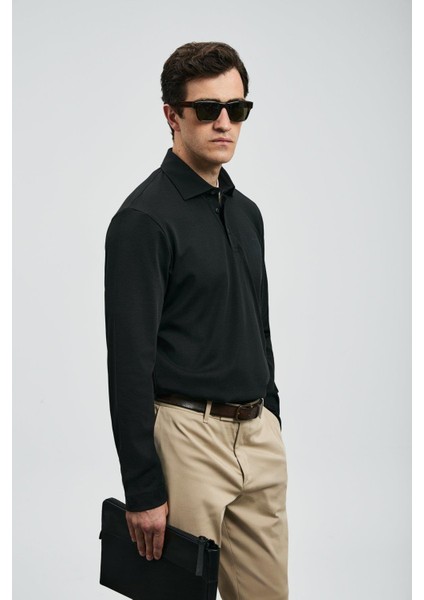 Rocky Polo Yaka Erkek Sweatshirt Siyah (112040044) modelleri