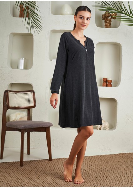 Kadın Antrasit Patlı Gecelik - 15229 fiyatları