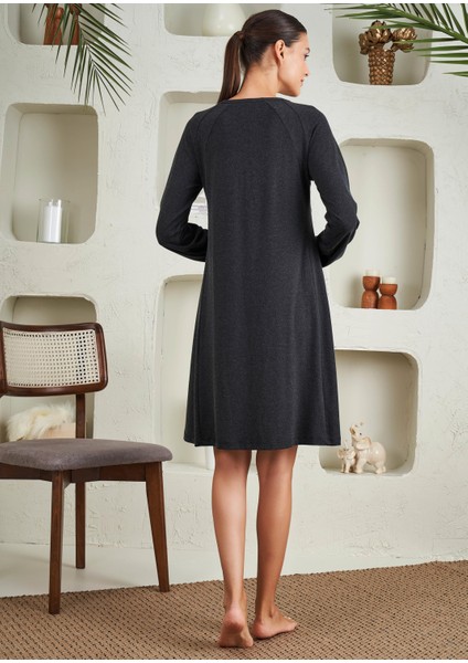 Kadın Antrasit Patlı Gecelik - 15229 indirimleri