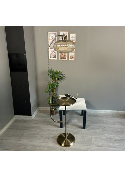 Elegant Bal Cam Eskitme Gövde Tepsili Lambader Dekoratif Metal Oturma Odası Çalışma Odası Zemin