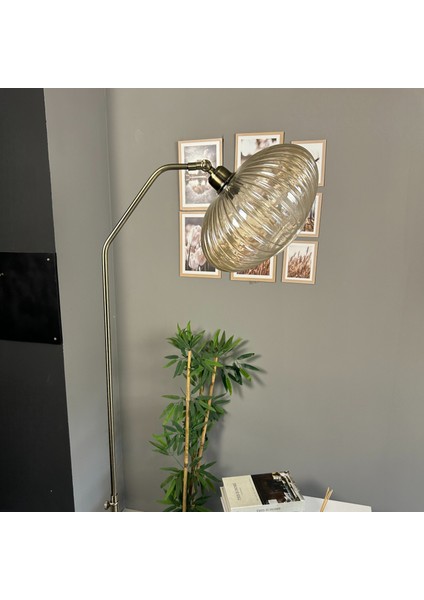 Elegant Bal Cam Eskitme Gövde Tepsili Lambader Dekoratif Metal Oturma Odası Çalışma Odası Zemin indirimleri