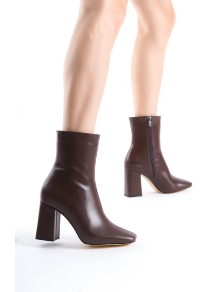 TILLA Kahve Cilt Kadın Bot indirimleri