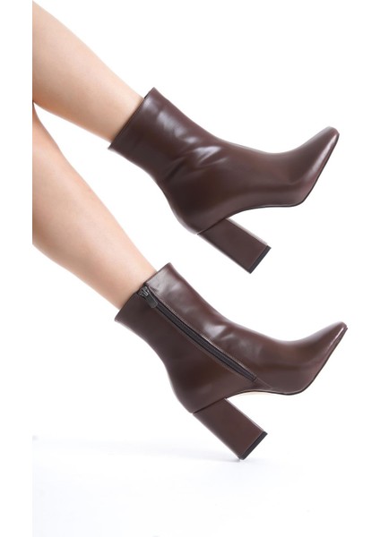 TILLA Kahve Cilt Kadın Bot