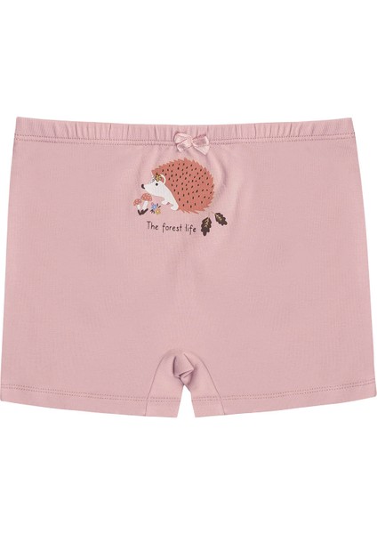 Özkan 41602 5'li Paket Kız Çocuk Karışık Renkli Desenli Pamuklu Yumuşak Rahat Şort Boxer