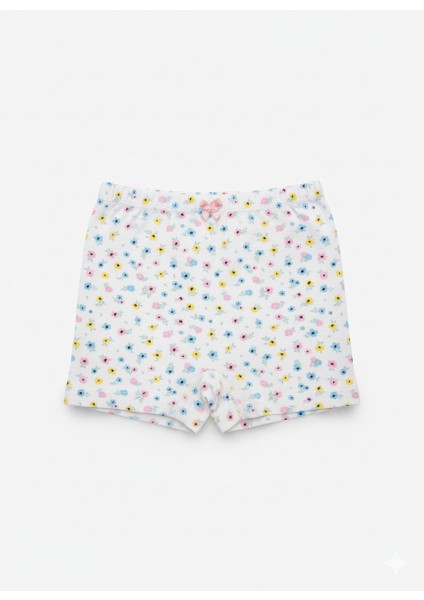 Özkan 41602 5'li Paket Kız Çocuk Karışık Renkli Desenli Pamuklu Yumuşak Rahat Şort Boxer