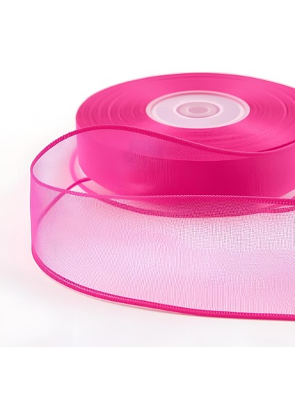 Organze Kurdele, 20 Metre Fuşya