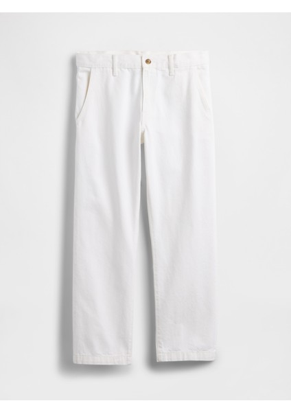 Erkek Beyaz Relaxed Straight Jean Pantolon fiyatları