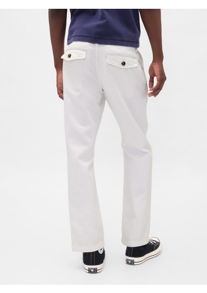 Erkek Beyaz Relaxed Straight Jean Pantolon fırsatları