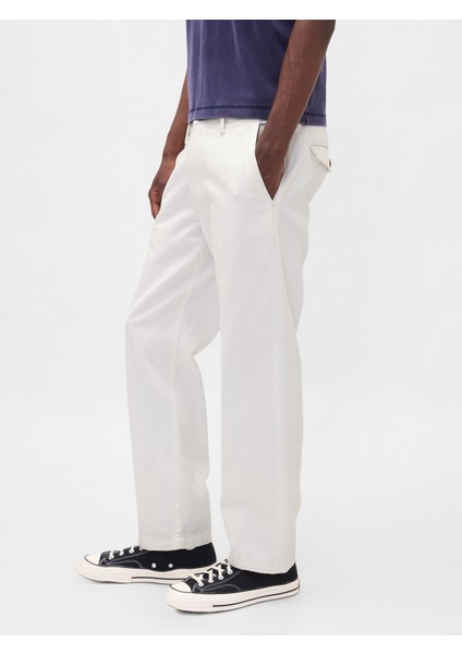 Erkek Beyaz Relaxed Straight Jean Pantolon indirimleri