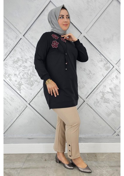 Kadın Dikme ve Bağucu Detaylı Tesettür Tunik fiyatları