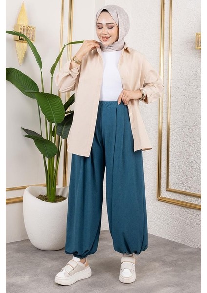 Belilastikli Şalvar Pantolon