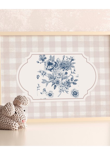 Vintage Mavi Buket Yatay Dijital Baskı Poster (Çerçevesiz) fiyatları