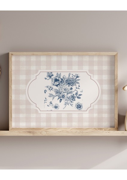 Vintage Mavi Buket Yatay Dijital Baskı Poster (Çerçevesiz) fırsatları