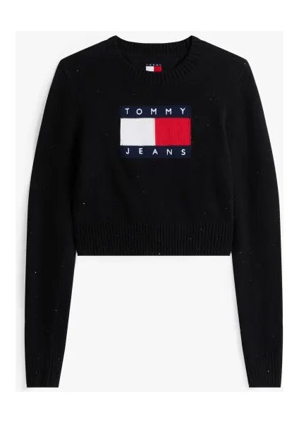 Tjw Işıltılı Bayrak Desenli Kadın Siyah Kazak DW0DW21690BDS indirimleri