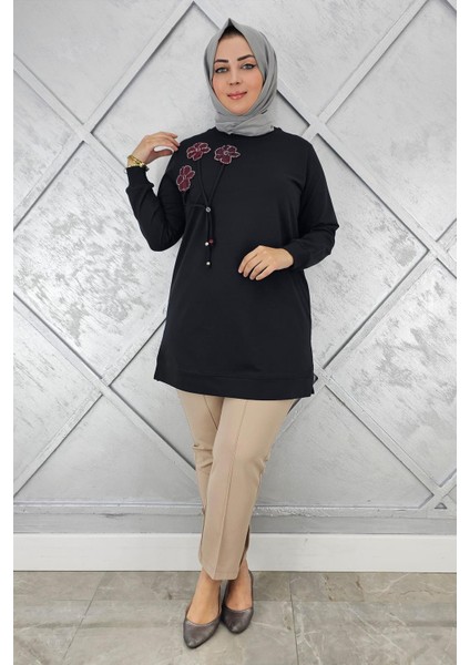 Kadın Dikme ve Bağucu Detaylı Tesettür Tunik modelleri