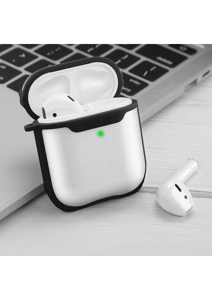 Apple Airpods 1. ve 2. Nesil Uyumlu Buzlu Transparan Renkli Çizgili Kılıf Bumper Koruma Kabı Hybrid fırsatları
