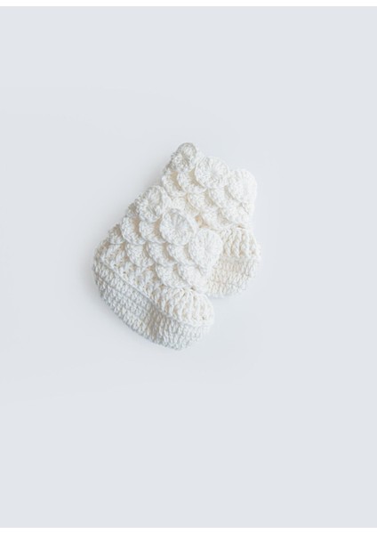 El Örgüsü Kız Patik Ekru